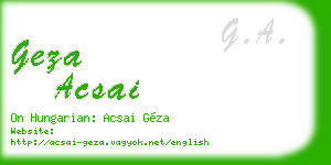 geza acsai business card