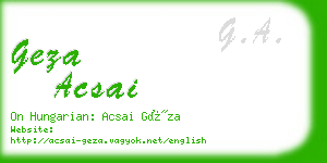 geza acsai business card